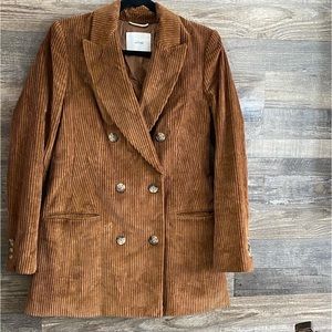 Aritzia Wilfred Margaux Brown Corduroy Blazer Size 4